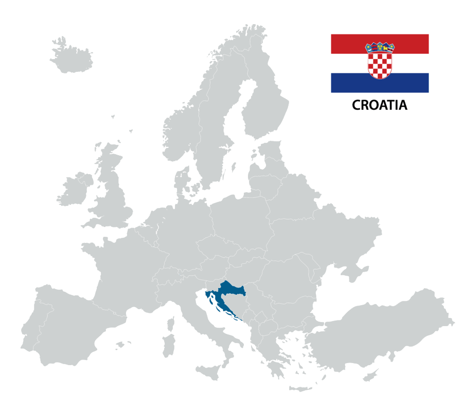 Standort Kroatiens in Europa